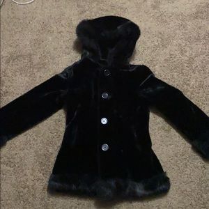 Maria Dionisiou black faux fur jacket!